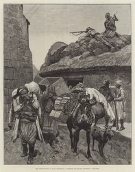 The Revolution in East Roumelia, Turkish Fugitives Leaving a Village